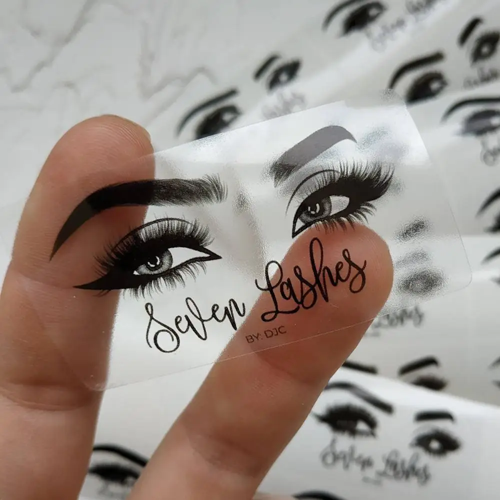 100 шт Индивидуальные прозрачные наклейки на ресницы логотип посылка для ресниц