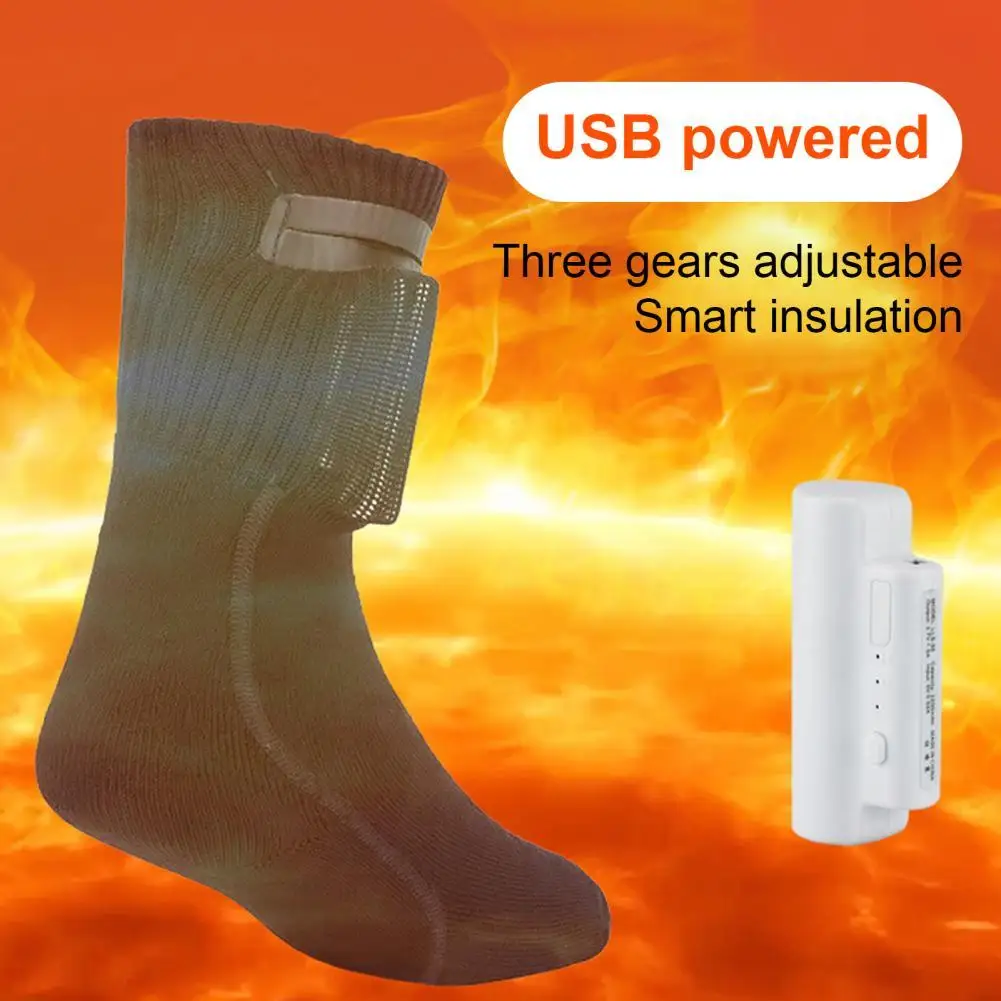 Heating Socks Winter Accessory Heated Socks Energy-efficient Adjustable Temperature  Useful Warm Electric Heated Socks