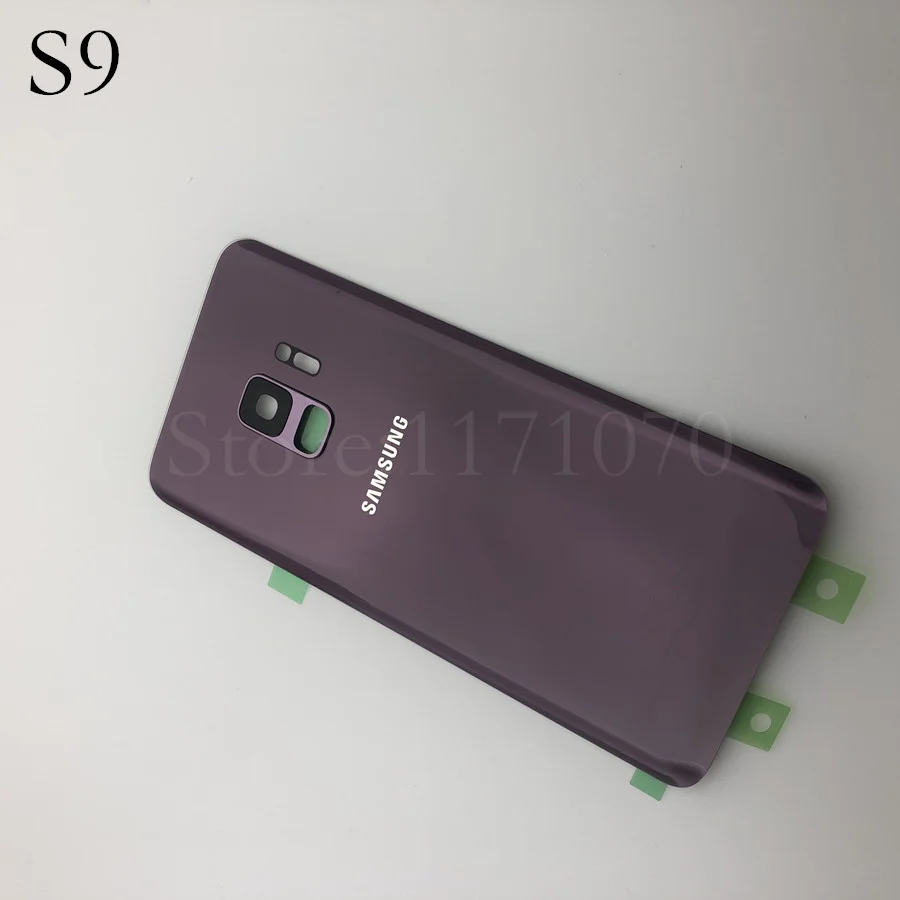 Для samsung Galaxy S9 плюс s9+ G965 SM-G965F G965FD S9 G960 SM-G960F G960FD стеклянная задняя крышка батарейного отсека двери Корпус Замена - Цвет: s9 purple