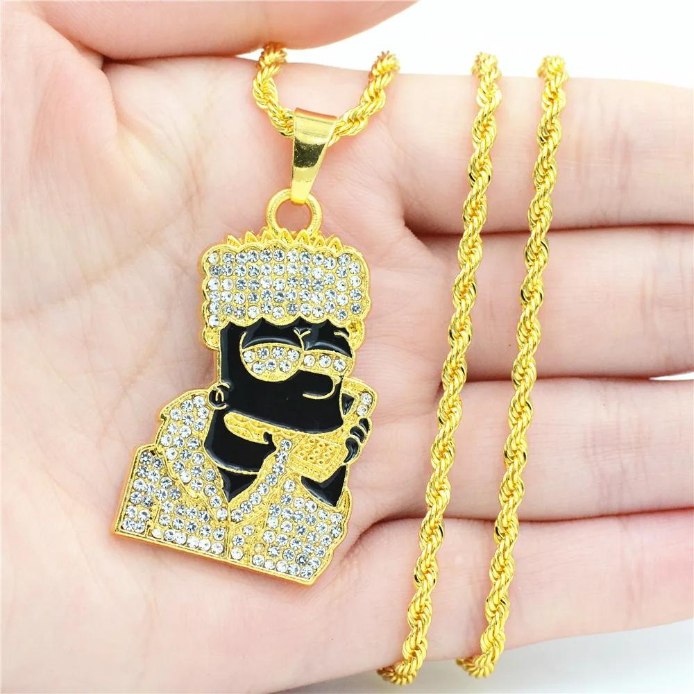 

2021 New Hiphop Men's Necklace In Europe And America Personalized Necklace Necklace Hip Hop Jewelry Hip Hop Necklace Pendant