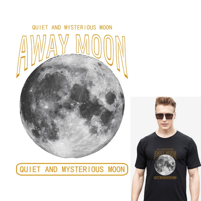 Луна завод железа на передачи теплопередачи ПВХ патч для одежды космонавта тепла