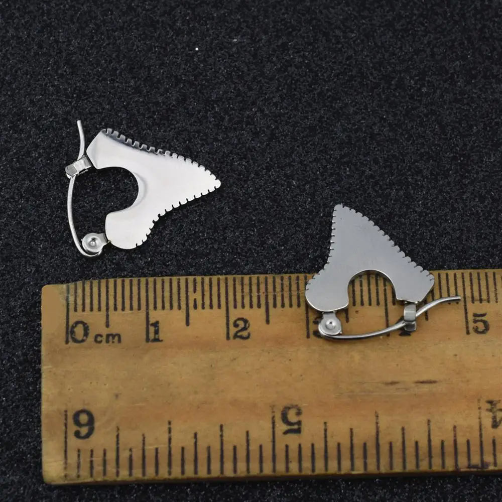 2019 Новый 1 пара из нержавеющей стали Акула серьги в виде зуба серьги-гвоздики для