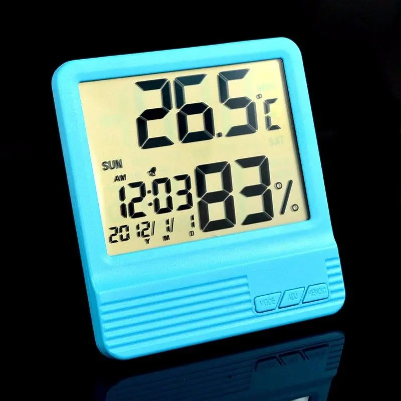 

LCD Digital Indoor Thermometer Hygrometer Humidity Temperature Meter with Alarm Clock Calendar Temper Moisture Sensor Gauge