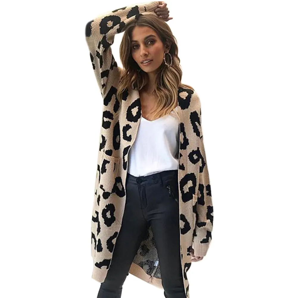 Карманный Повседневный теплый длинный рукав Модный мягкий вязаный кардиган