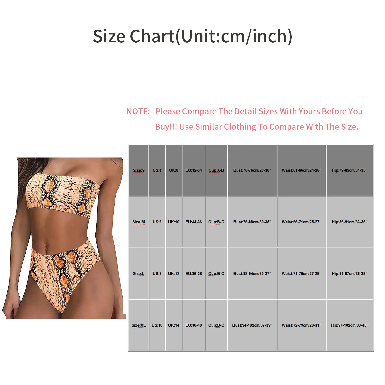 

2021 New Print Bikini Swimsuit Women Push Up Bikini Set Bandeau Swimwear Bathing Suit Brazilian Biquini Female