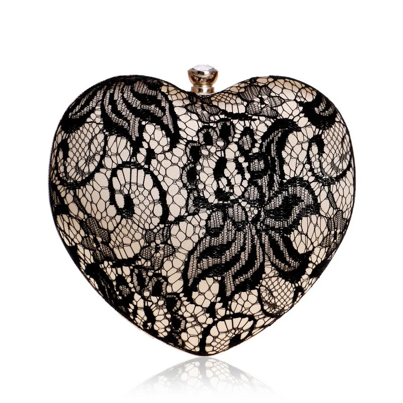 

New handbag for ladies dinner bag stylish heart shaped evening bag clutch bag