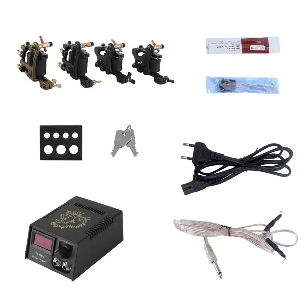 Профессиональный Чехол из алюминиевой фольги набор для татуировок 4 тату-машины
