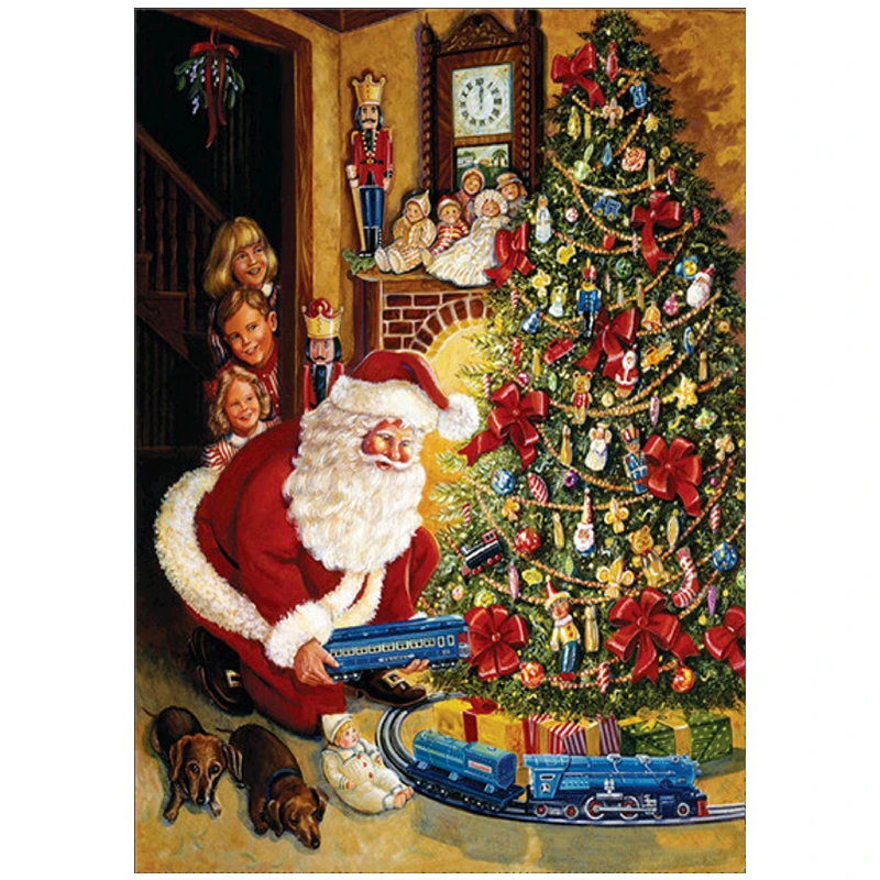 2019 алмазная живопись Круглый Рождественский человек вышивка медаль для вышивки