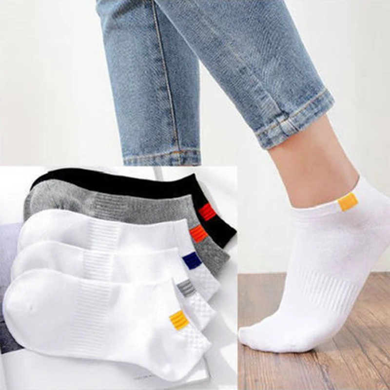 

Man Short Socks Fashion Breathable Boat Socks 10pieces=5pairs/lot Summer CottonComfortable Casual Socks Male White Hot