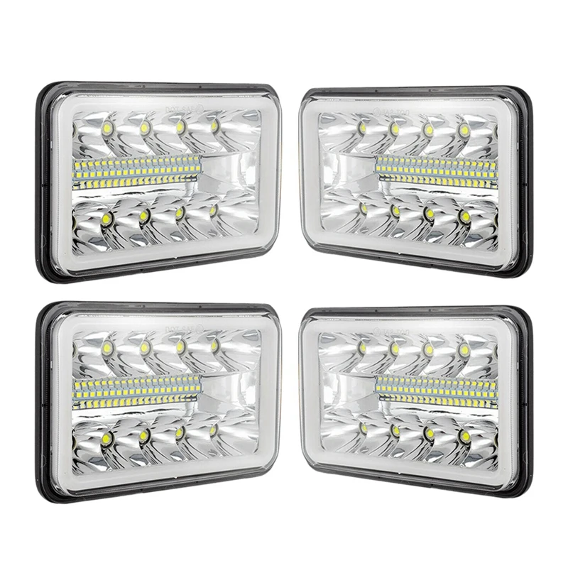 4 шт дюйма X 6 дюймов Led Drl Светильник лампы Crystal Clear герметичные направленного света