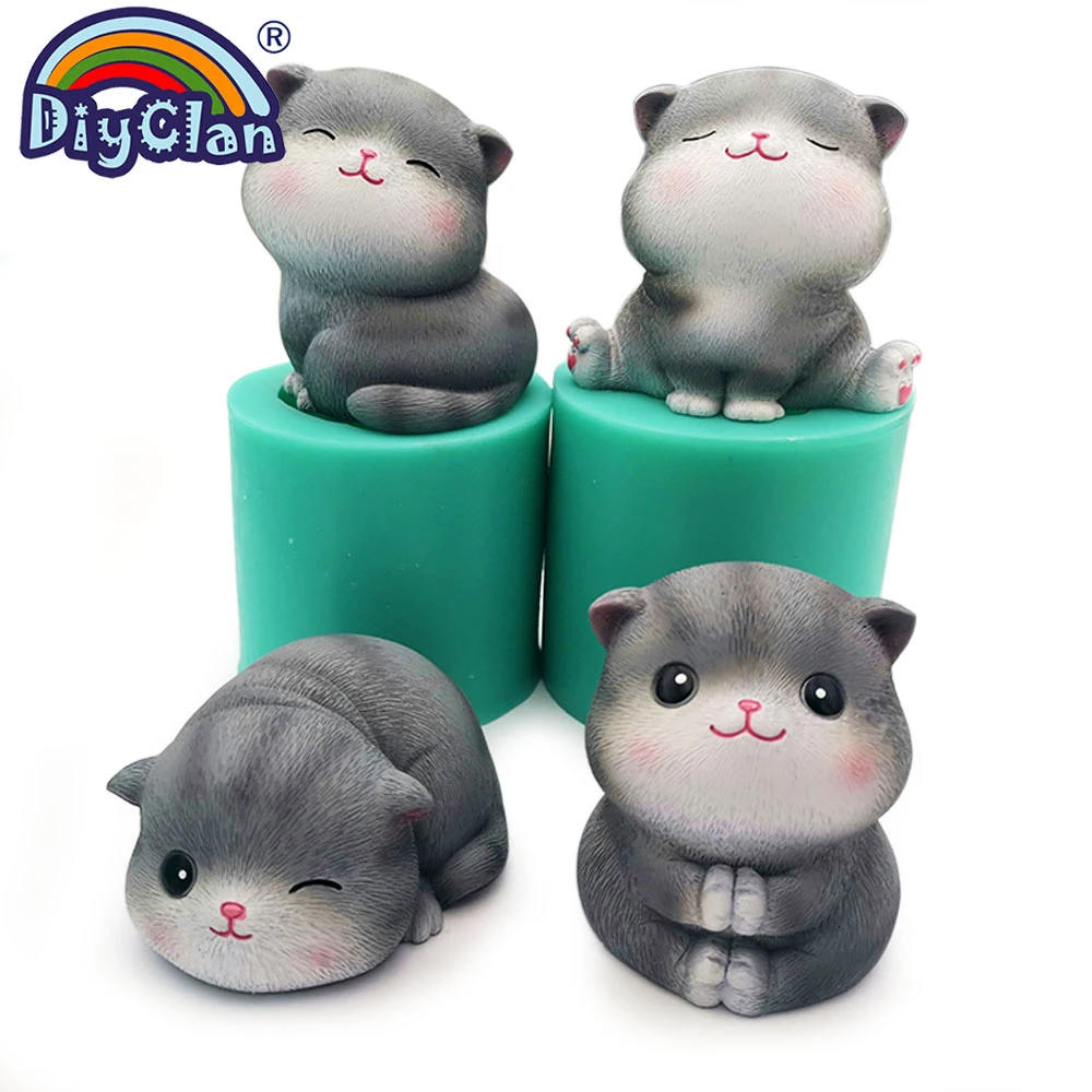 Силиконовые формы в виде кота для шоколада украшения тортов мастика форма