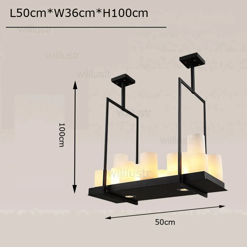 Реплика Кевина Рейли алтарь подвесной светильник Светодиодный Люстра винтажный светильник Ретро металлический светильник с пультом дистанционного управления подвесной светильник - Цвет корпуса: 50cmx36cmx100cm