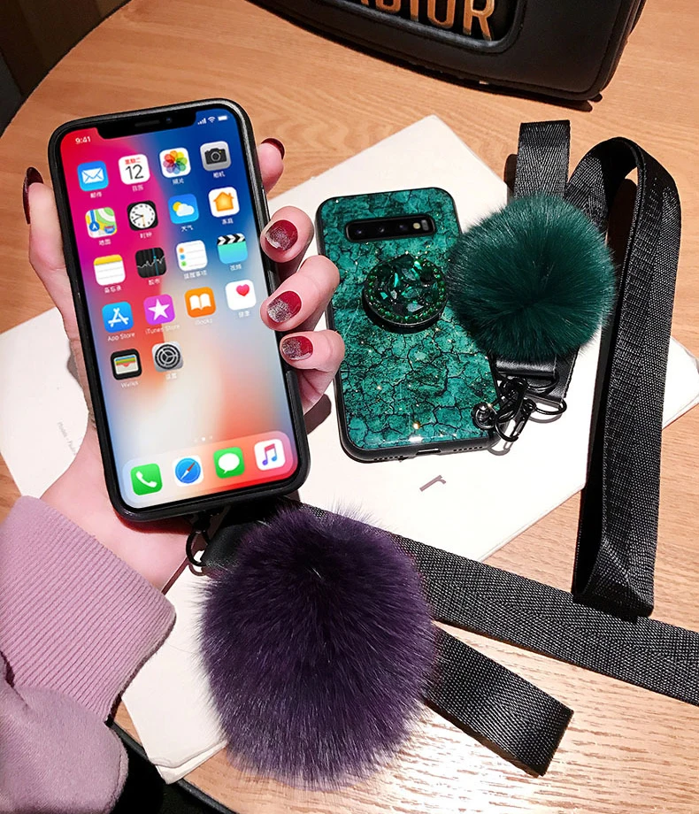 Для samsung Galaxy Note 10 плюс 5G S10 S10e S9 S8 S7 край твердость 9 8 A10 A30 A50 A70 A530 A520 A750 чехол Крышка с блестками юбка-баллон из плюша в виде ракушки