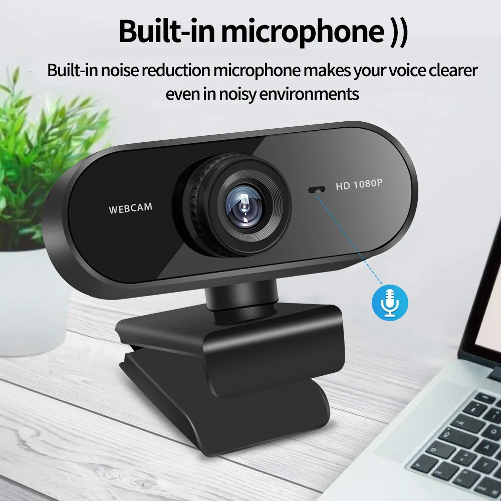 Веб камера 1080P HD со встроенным микрофоном и USB разъемом поддержка различных