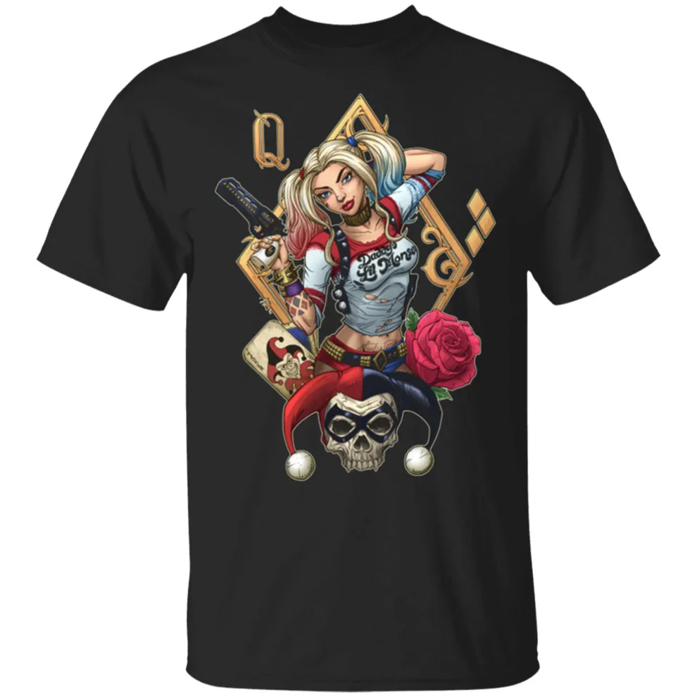 Черная футболка с черепом Птицы добыча Harley Quinn Размеры M Xxxl новые Забавные