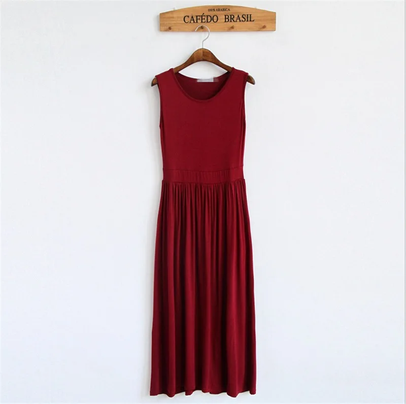 

2020New Style Japanese Pleated Long Skirts Crew Neck Loose-Fit Long Mopping Long Skirts Beach Skirt