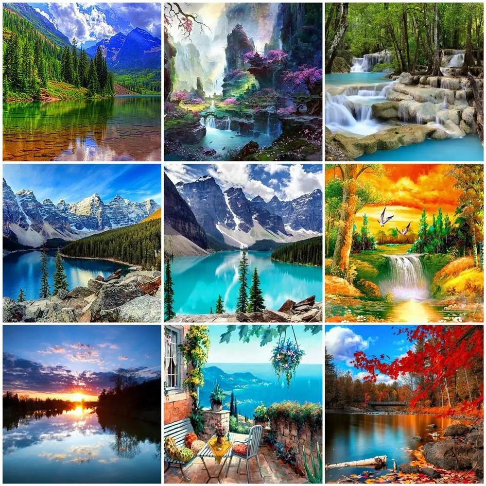 Алмазная 5D картина сделай сам полноразмерная/круглая мозаика с рисунком пейзажа