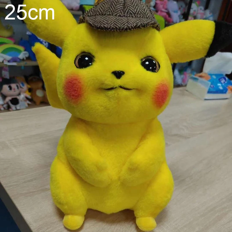 25cm Detective B ДЕТЕКТИВНАЯ Пикачу плюшевая игрушка каваи изысканный мягкий коготь машина кукла продукт популярный герой фильма мягкая мышка - Цвет: 25cm Detective B