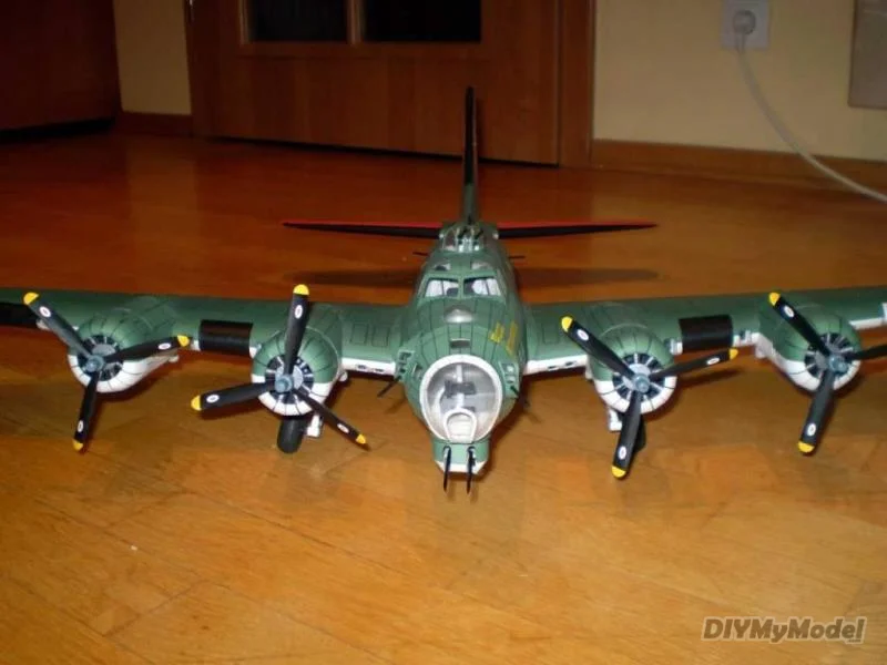 DIYMyModeI-Bombardero de La fortaleza voladora de EE. UU., b17g, bricolaje, artesanal, KIT de papel, rompecabezas de juguete hechos a mano, accesorios de pel&iacute;cula-3