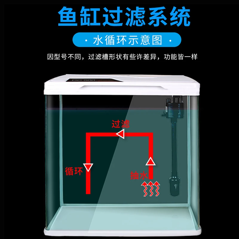Аквариум креативный для гостиной маленький стеклянный настольный домашний