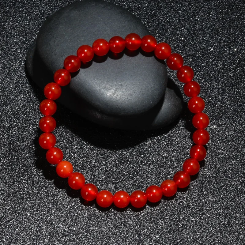

Natural 6/8/10 mm red agate bracelet for men and women fashion energy Charm Bracelet Jewelry Gift