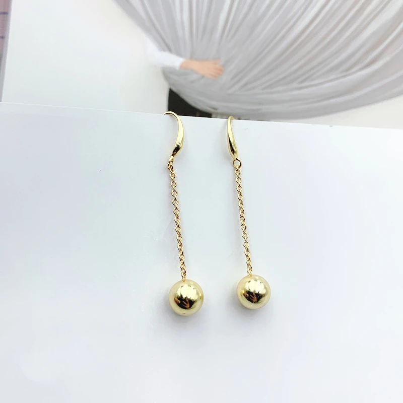 

1:1 S925 Sterling Silver Lovers Birthday Holiday Gift Ball Earrings Trendy Hot Sale Simple Style Original LOGO Jewelry