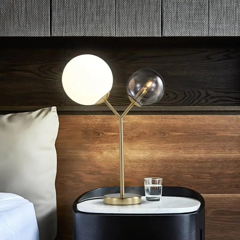 Nordic Creative Romantic Round Glass ball Simple Mordern Living Room Decorated Table lamp Study Bedroom Beside lights | Освещение