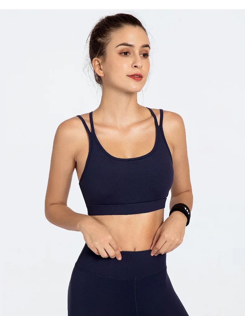 Women Sports Bra Push Up Yoga Tops Crop Active Wear Gym Fitness Shockproof Brassiere Shirt Running Bra Sportswear Female