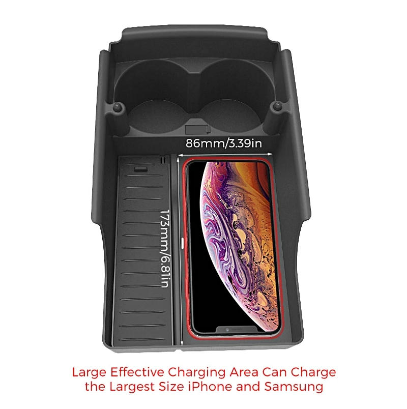 for tesla model s x car wireless charger t box mobile phone wireless charging board with water cup holder tesla accessories free global shipping