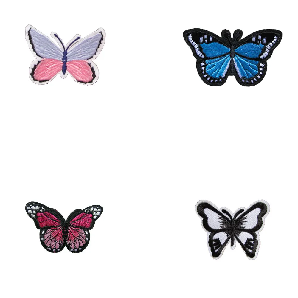 

Аппликация из термоплавкого клея в виде розовой бабочки, нашивка для вышивки, значок «сделай сам», товары для одежды, аксессуары для рукодел...