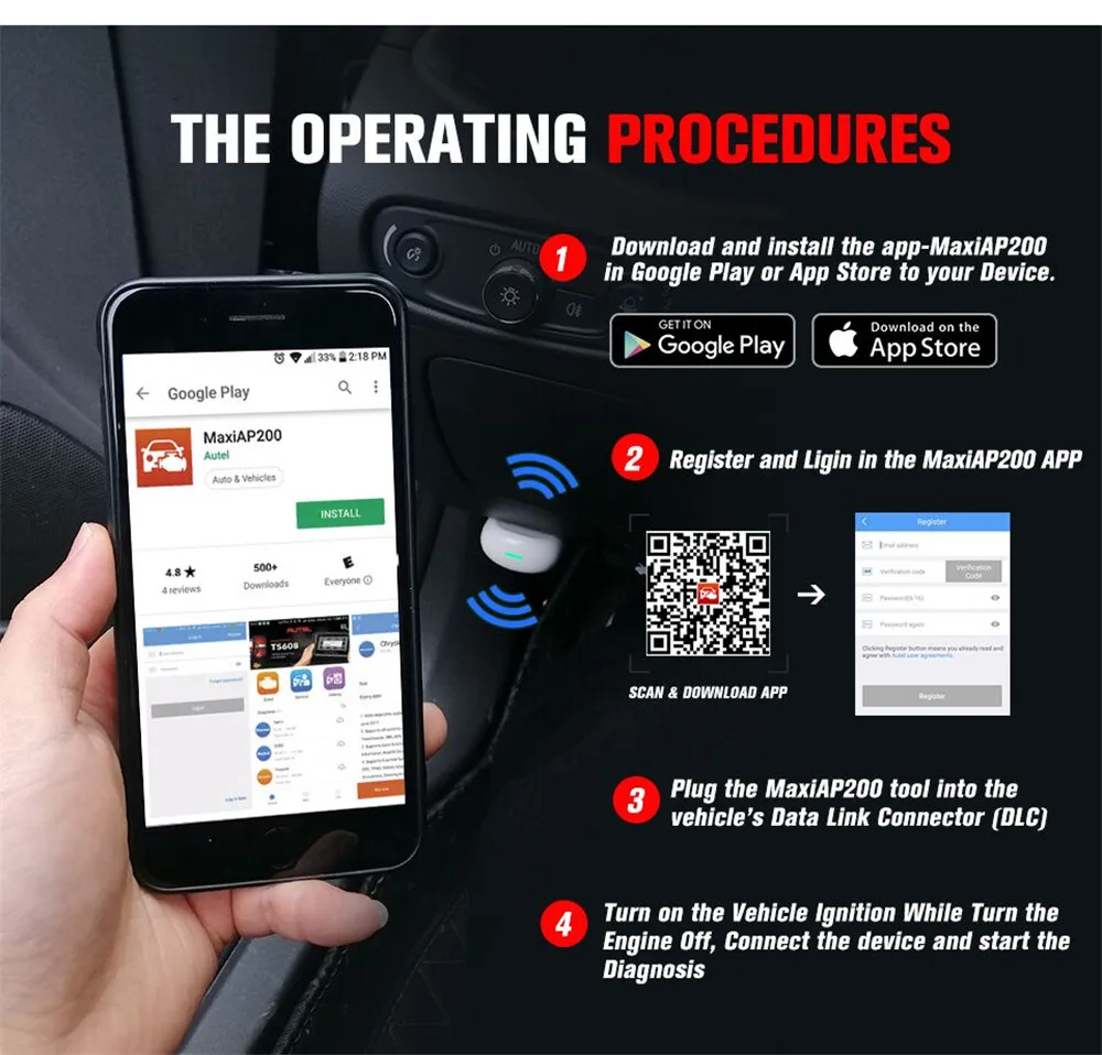 Autel MaxiAP AP200 Bluetooth OBD2 считыватель кодов AP 200 с полной системой диагностики AutoVIN TPMS IMMO