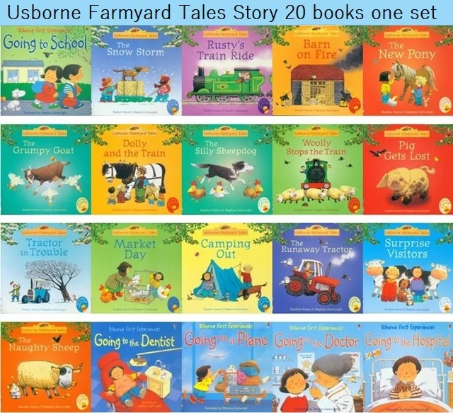 

Random choose 10pcs/set 15x15cm Usborne Best Picture Books Children Baby famous Story English Farmyard Tales Series Farm story