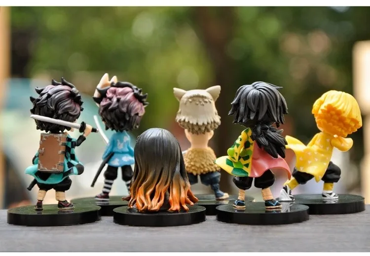 6 шт аниме Рисунок демон убийца Kimetsu без Yaiba игрушки камадо Tanjirou Nezuko Zenitsu Hashibira Inosuke