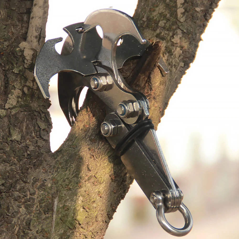 

Survival Folding Gravity Hook Stainless Steel Grappling Hook Climbing Claw Gravity Carabiner for Outdoor Climbing Camping