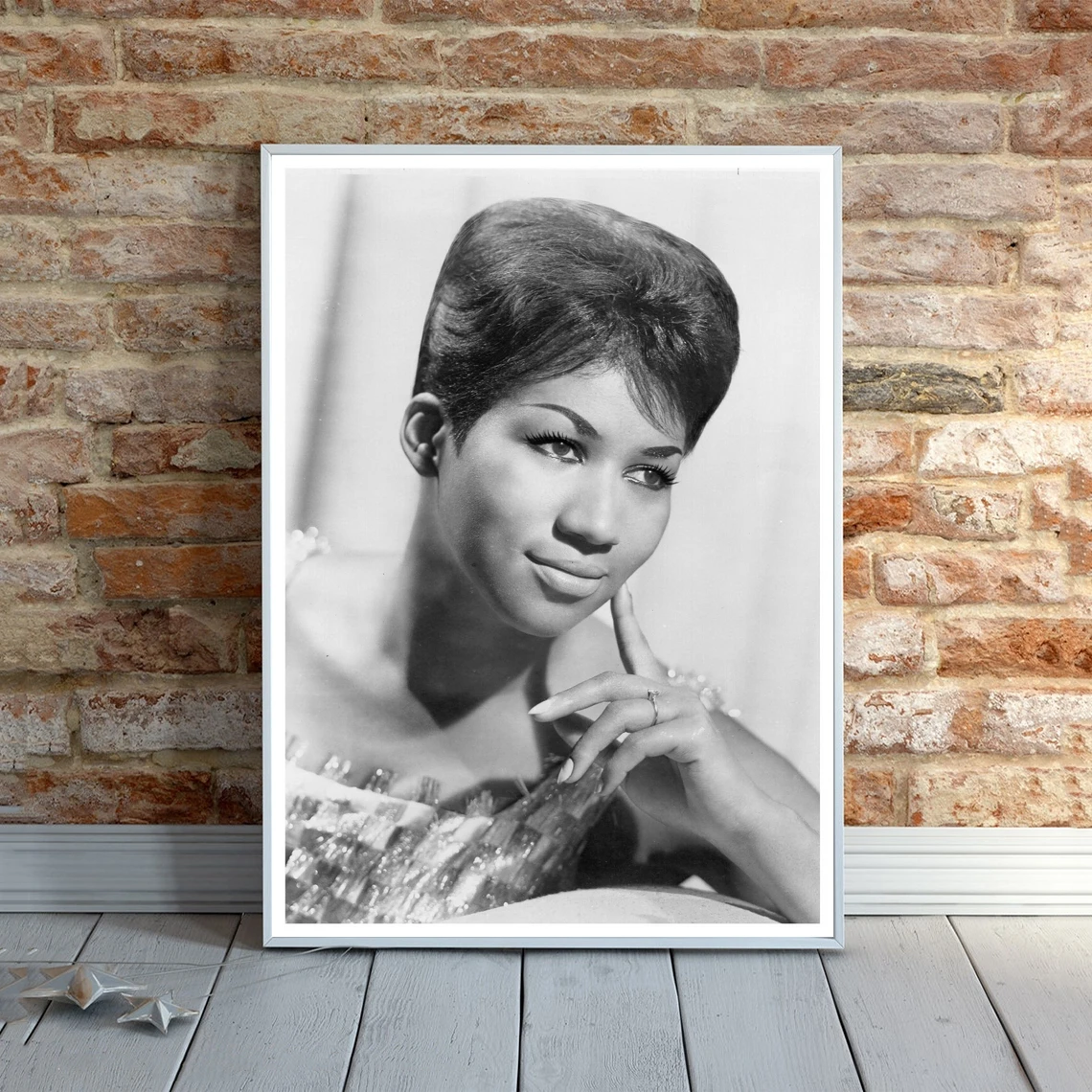 

Aretha Franklin Black & White Poster Music Star Singer Rap Poster Print Canvas Print Home Decoration Gift Wall Painting,No Frame