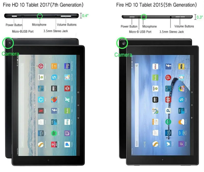 Чехол для планшета Amazon Fire HD 10 (5 е/7е поколение 2015/2017/2019 выпуска) чехол 360 полностью
