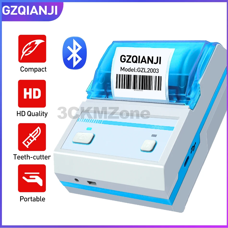 2 дюймовый принтер для этикеток со штрих кодом Bluetooth термопортативный