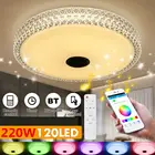 Современный потолочный светодиодный RGB светильник для дома, светильник с умным управлением через приложение, bluetooth, музыкальный таймер, умная потолочная лампа 220 Вт