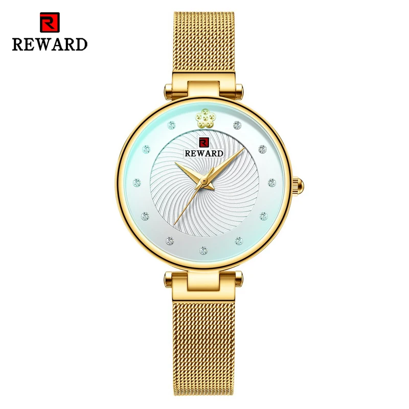 Gold Новые женские разноцветные зеркальные часы, кварцевые часы, женские водонепроницаемые наручные часы из нержавеющей стали, простые женские часы - Цвет: Gold