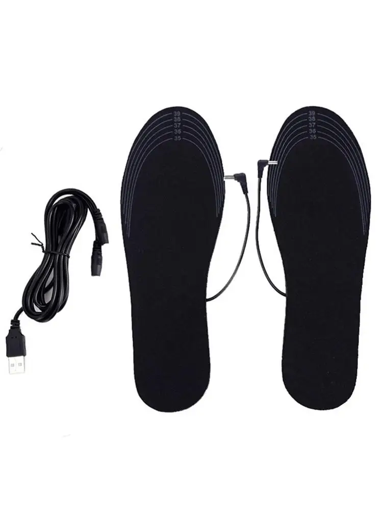 

Black Winter 2019 Electric Foot Heated Clothing Shoe Warmer Insoles Snow Sock USB Charging Home Furnishing Dropshipping