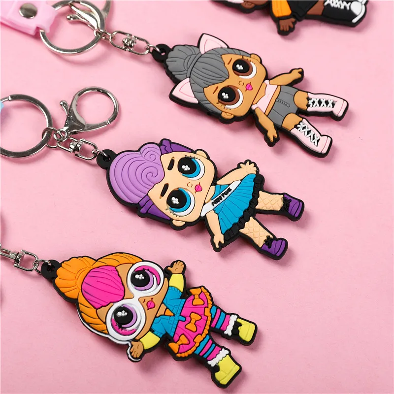 

lol surprise doll cute cartoon pattern key chain backpack decoration pendant girl toys for kids toys for children