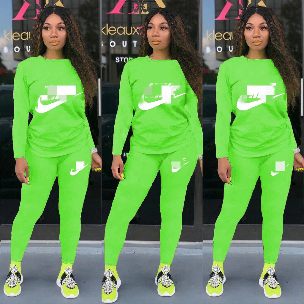 

2021 Women's Printing Seamless Fitness Suit Shirt Suit Long Sleeve Exercise Running Slimming T-Shirt Trousers Sports Suit