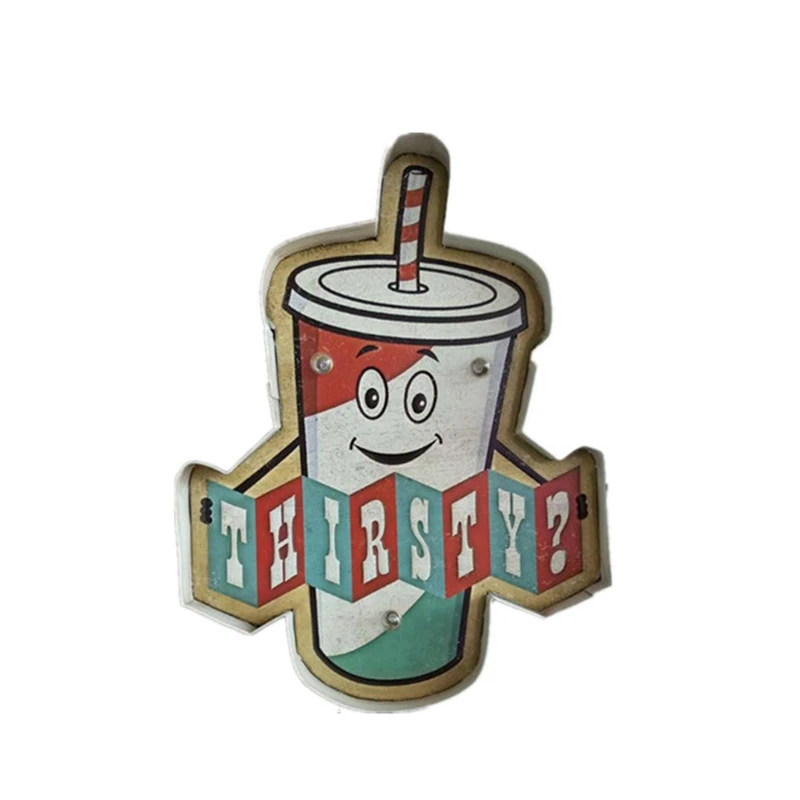 Ретро пить Кола светодиодный неоновый вывеска светящиеся металлические вывески