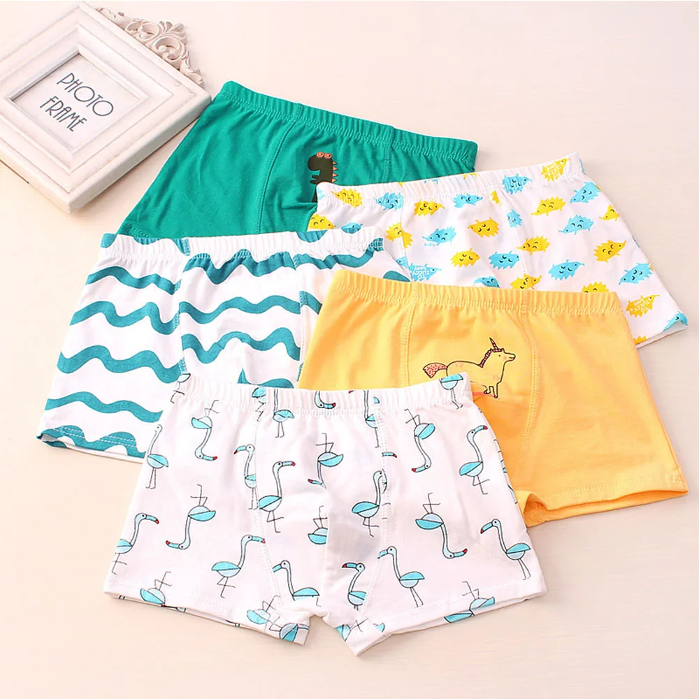 Ropa interior infantil para ni&ntilde;os, pantalones cortos de dibujos animados, calzoncillos de algod&oacute;n suave, bragas con patr&oacute;n de coche, 4/5 unids/lote-0