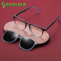 soolala tr90 clip on lens polarized magnet sunglasses reading glasses men women anti blue light presbyopic spectacles eyewear