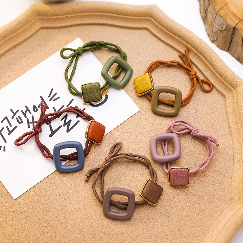 Женская резинка для волос с геометрическим рисунком простая в Корейском стиле