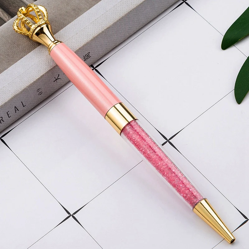 

Creative Glitter Crown Rhinestone Ballpoint Pen School Office Stationery Creative Business Office Pen Gift(Six Pens)