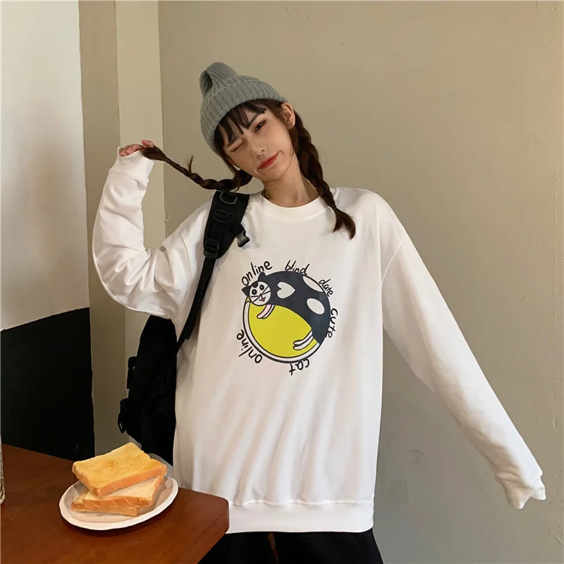 

2021 толстовки женские осенние и зимние корейские модные Мультяшные