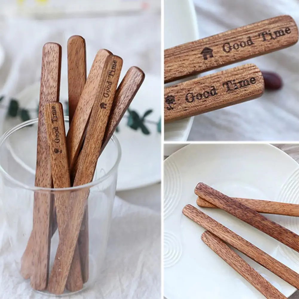 

50%HOT10Pcs Coffee Stirrer Reusable Multifunctional Wood Convenient Stirring Stick Mudder for Kitchen