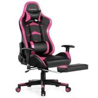 Massage Gaming Chair Reclining Swivel Racing Office Chair with Footrest